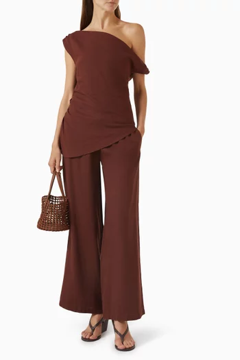 Soft Drawstring Pants in Linen-blend