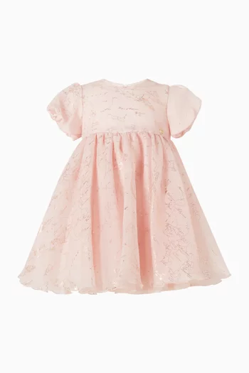 Map-print Ruffled Dress