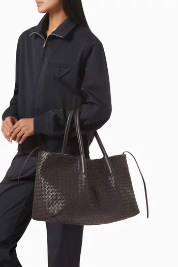 Large Pinacoteca Tote Bag in Intrecciato Leather