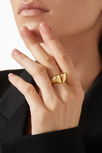 Molten Heart Statement Ring in 18kt Gold-plated Brass