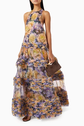 Luna Ruffle Gown in Silk Organza