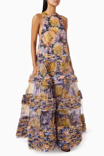 Luna Ruffle Gown in Silk Organza