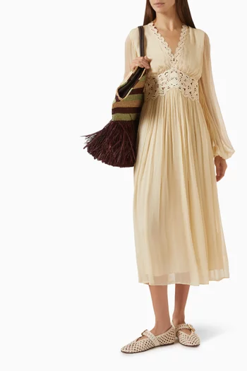 Luna Billow Midi Dress in Viscose