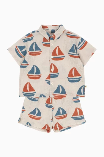 Elliot Short Sleeve Shirt in Seersucker Cotton