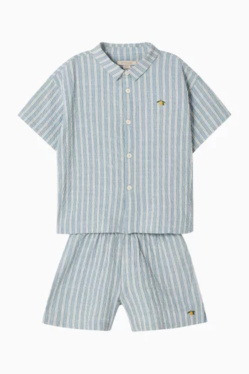 Elliot Short Sleeve Shirt in Seersucker Cotton