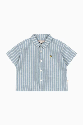Elliot Short Sleeve Shirt in Seersucker Cotton