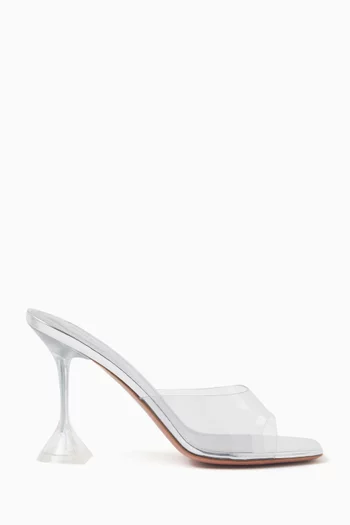 حذاء لوبيتا مفتوح من الخلف شفاف بكعب 95 مم كلوريد متعدد الفينيل