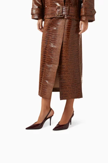 Anok 90 Slingback Pumps in Patent Leather