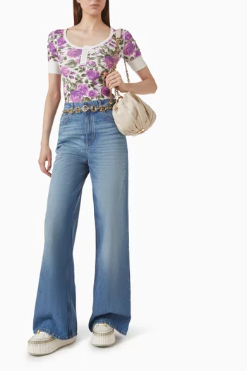Rose-print Top in Cotton