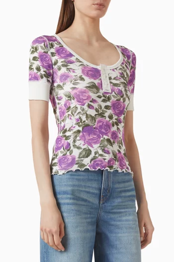 Rose-print Top in Cotton