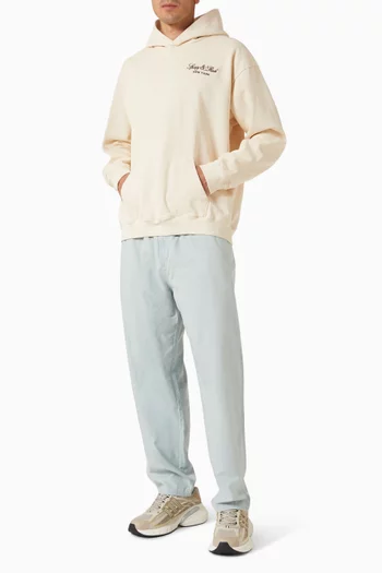 Vendome Script Embroidered Hoodie in Cotton