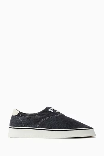Tennis Sneakers in Cotton Canvas