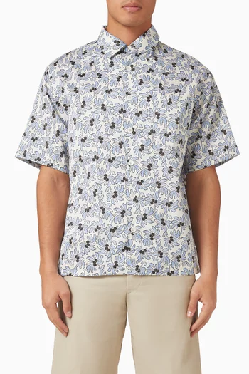 Printed Bowling Shirt in Cotton-blend