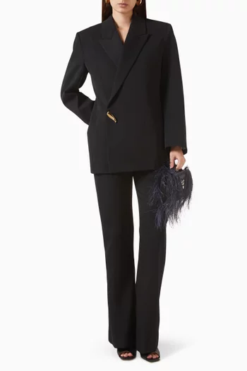 Prisma-button Blazer in Wool Grain de Poudre