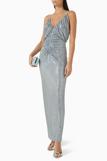 Rhinestone-embellished Dress in Mesh