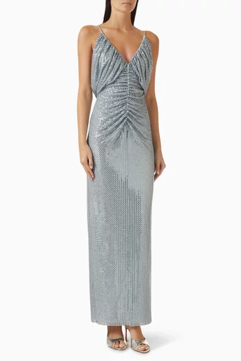 Rhinestone-embellished Dress in Mesh