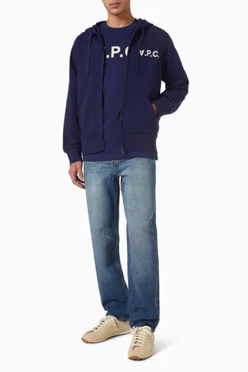 Logo Zip Hoodie in Cotton