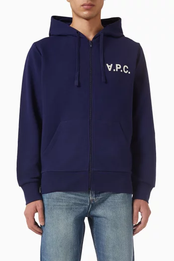 Logo Zip Hoodie in Cotton