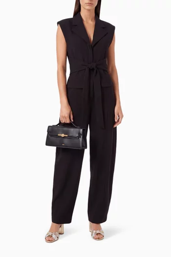 Kira Tie-waist Barrel-leg Jumpsuit
