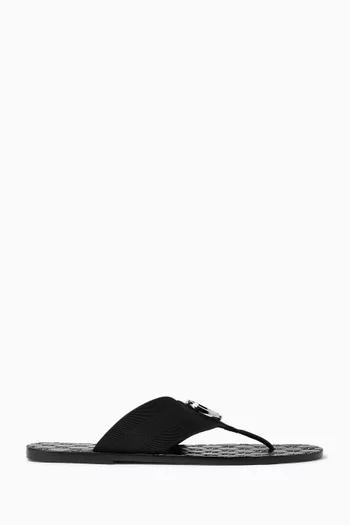 Riviera Thong Sandals in Fabric & Leather