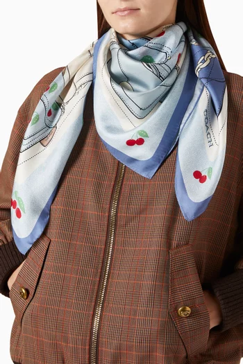 Tabby Cherry Printed Scarf in Silk
