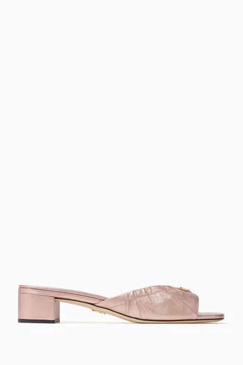 Logo Sandals in Mordoré Nappa Leather
