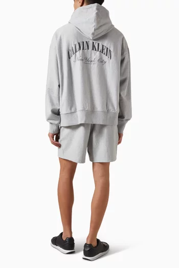 Varsity Logo Zip-up Hoodie in Cotton-fleece