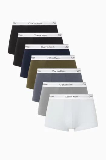 Logo Low-rise Trunks in Cotton, Set of 7