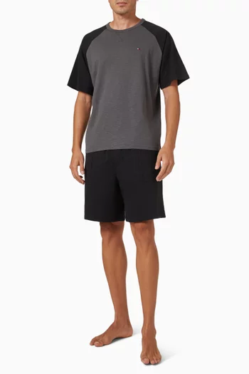 Essential Textured Jersey Shorts Pyjama Set in Cotton