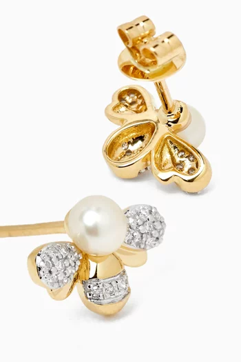 Ara Bambi Pearl & Diamond Earrings in 18kt Gold