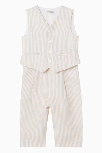 Striped Vest in Linen