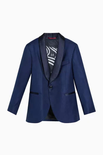 Diagonal Tuxedo Jacket in Silk