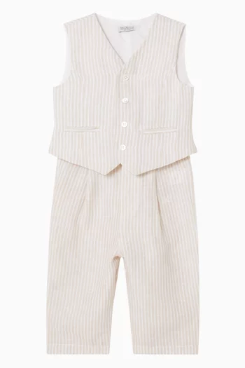 Bernie Striped Pants in Linen
