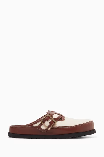 1774 Boston Clog Sandals in Bold Canvas & Leather