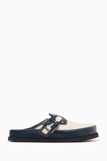 1774 Boston Clog Sandals in Bold Canvas & Leather