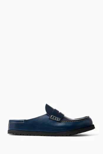 1774 Naples Clog Sandals in Oiled Leather