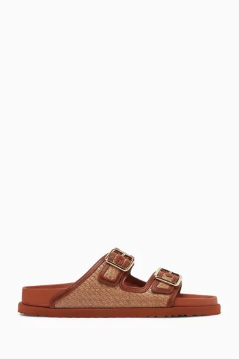 1774 Arizona Sandals in Raffia & Leather