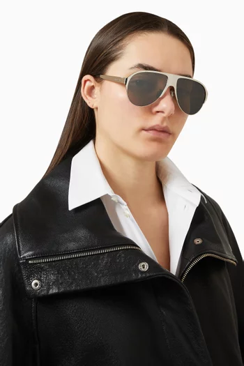 Bold Aviator Sunglasses in Metal