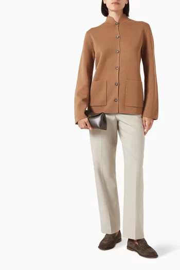 Mandarin Collar Jacket in Silk & Cotton