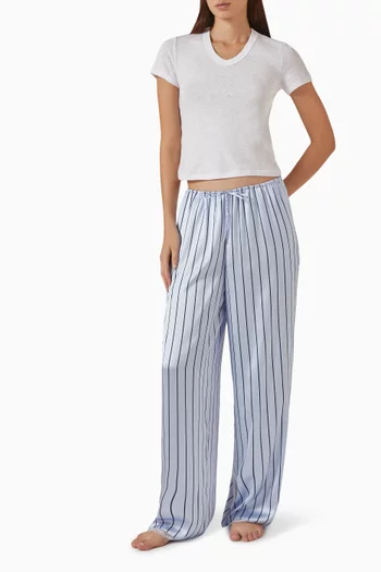 Woven Shine Sleep Lace Pants