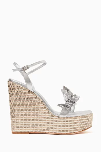 Vanessa Espadrille Wedges in Metallic Leather