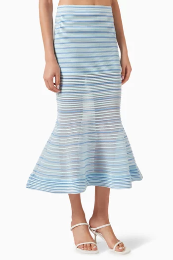 Sullivan Striped Skirt in Rayon Blend
