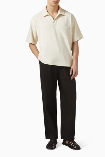 Textured Polo Shirt in Cotton-blend