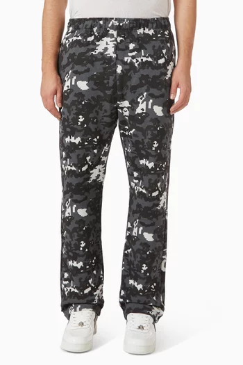 Multi Pixel Camo Wide Leg Sweatpants in Cotton