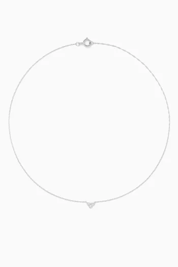 Bow & Circles Diamond Necklace in 18kt White Gold