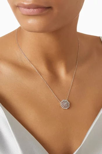 Octagonal Net Diamond Necklace in 18kt White Gold