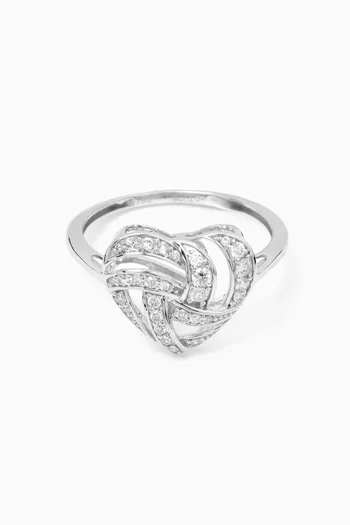 Heart of Threads Diamond Ring in 18kt White Gold