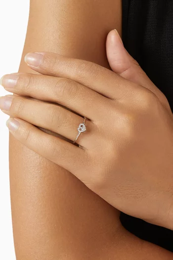 Open Heart Diamond Ring in 18kt White Gold
