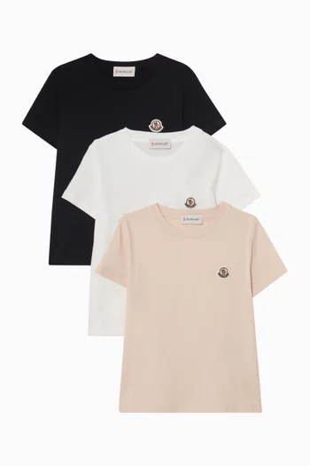 Monogram T-shirt in Cotton, Set of 3