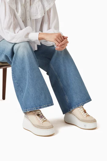 Nama Wedge Sneakers in Leather